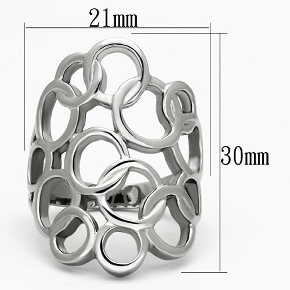 ARTK939 Stainless Steel High Polished Interlocking Circles Fashion Ring Women's Sz 5-10